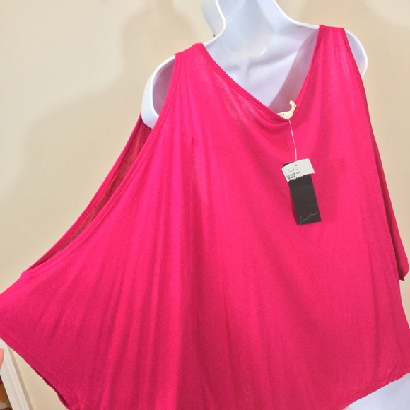 NWT So Soft Pink Cold-Shoulder Kaftan Top - Picture 4 of 4
